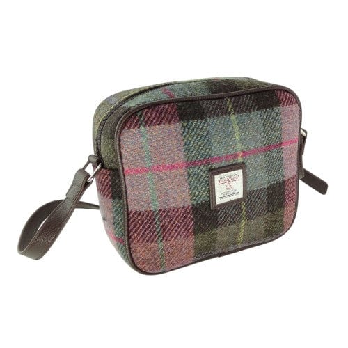 MoodCompanyNL - Schoudertas Almond Gedempt Groen & Paars Tartan - 19x21x7 - Harris Tweed - Glen Appin of Scotland - 5060959028345