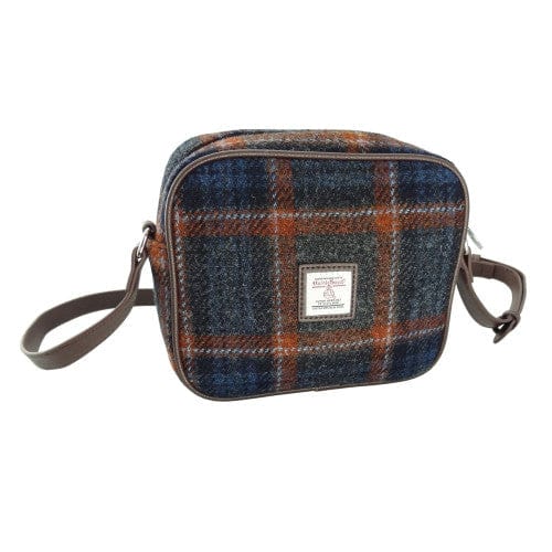 MoodCompanyNL - Schoudertas Almond Grijs met Roodbruine Ruit (Grey and Rust Check) - 19x21x7 - Harris Tweed - Glen Appin of Scotland - 5060959021117