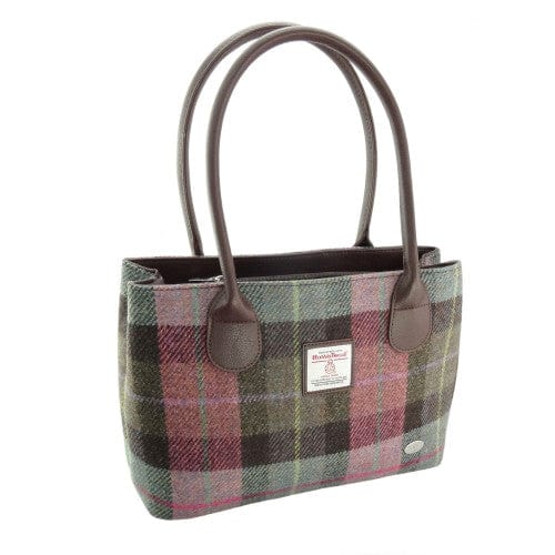 MoodCompanyNL - Schoudertas Cassley Gedempt Groen & Paars Tartan - Klassiek - Harris Tweed - Glen Appin of Scotland - 5060959028413
