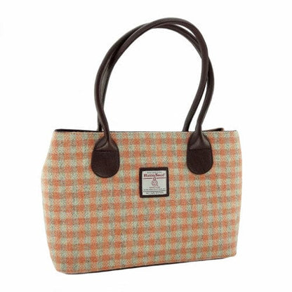 MoodCompanyNL - Schoudertas Cassley Gingham Oranje (Coral) - Klassiek - 25x38x11 - Harris Tweed - Glen Appin of Scotland - 5060631375378