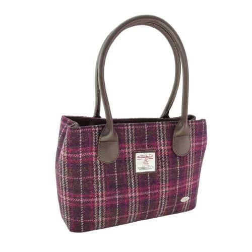 Schoudertas Cassley Paars Geruit - Klassiek - Harris Tweed - Glen Appin of Scotland by MoodCompanyNL