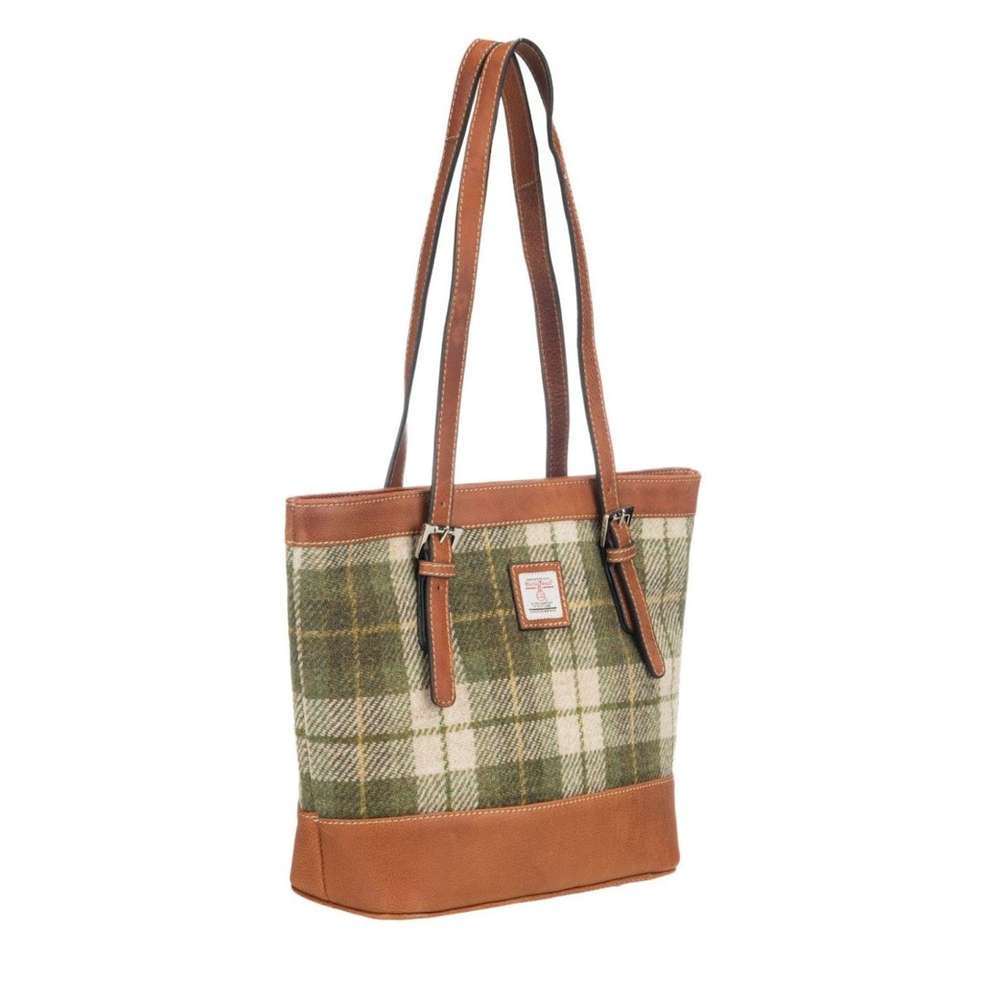 MoodCompanyNL - Schoudertas Groene Tartan & Leer | Karaktervol & Praktisch | Das Impex - 5056703026357