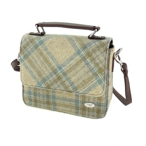 MoodCompanyNL - Schoudertas Thurso Beige Stewart en zacht Groen - 23x24x9 - Harris Tweed - Glen Appin of Scotland - 5060959027454