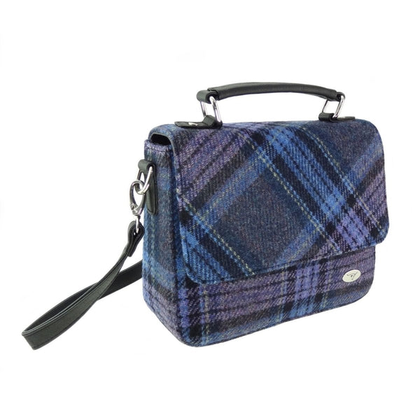 Mood Company - Schoudertas Thurso Stewart Blauw en Paars Tartan - 23x24x9 - Harris Tweed - Glen Appin of Scotland - 5061035011879