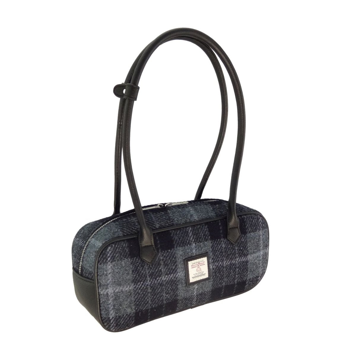 Mood Company - Schoudertas Tora Grijs met Zwart - 28x12x9 - Harris Tweed - Glen Appin of Scotland - 5061035016379