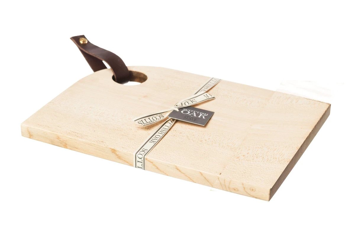 Laatste kans!!! Serveerplank Blanco Medium met leren handvat - 35x25 - Scottish Made by MoodCompanyNL