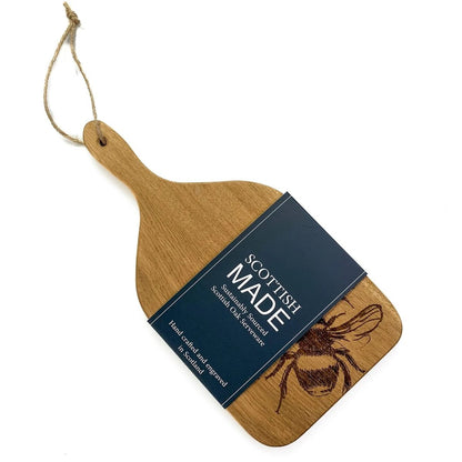 Serveerplank Peddel Bijen Small - 30x15 - Schots Eikenhout - Scottish Made by MoodCompanyNL