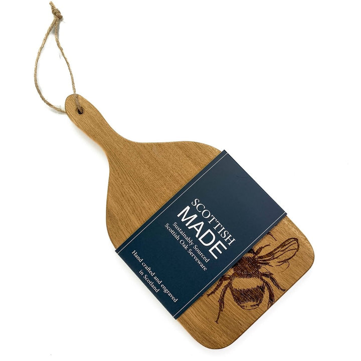 MoodCompanyNL - Serveerplank Peddel Bijen Small - 30x15 - Schots Eikenhout - Scottish Made - 5060718719293
