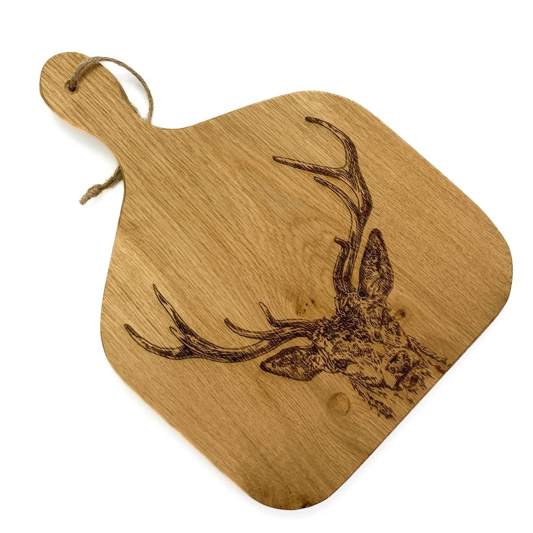 MoodCompanyNL - Serveerplank Peddel Edelhert Medium - 35x25 - Schots Eikenhout - Scottish Made - 5060718719309