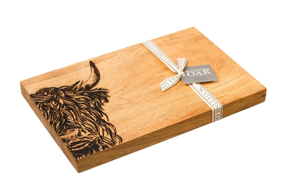 MoodCompanyNL - Serveerplank Schotse Hooglander - 30x20 - Schots Eikenhout - Scottish Made - 5060426285158