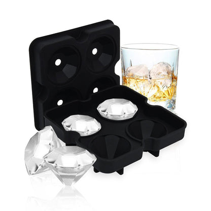 Mood Company - Siliconen Diamant IJsblokjesvorm - 4 IJsblokjes 4x3,5 cm BPA-vrij - Mood4Whisky - 6151220984909