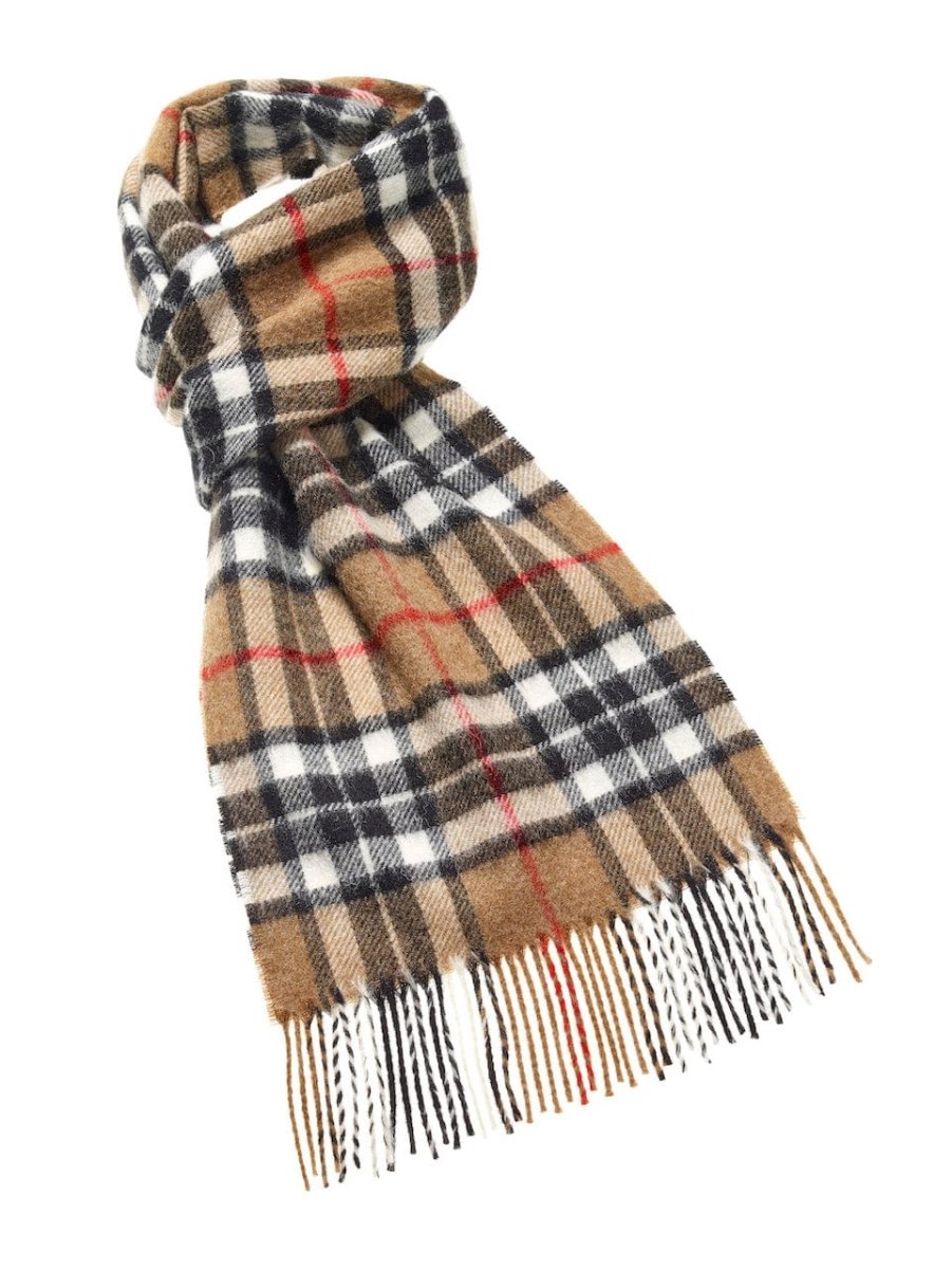 MoodCompanyNL - Sjaal Tartan Camel Thompson - Meriono Lamswol - 25 x 190 - Bronte by Moon Scotland - 6095635158176