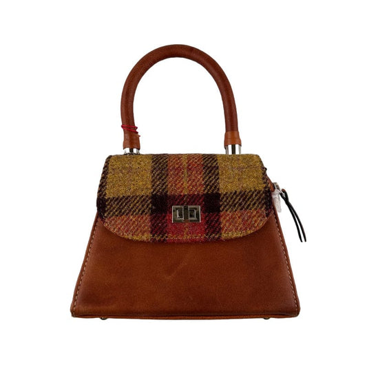 MoodCompanyNL - Small Gele Satchel Tas van Leer & Harris Tweed | Das Impex - 5056703019530