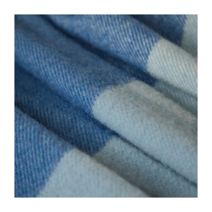 Mood Company - Sprei Paddock Check Blue Jay – Pure New Wool – 140x240 cm - Tweedmill - 5060958306208