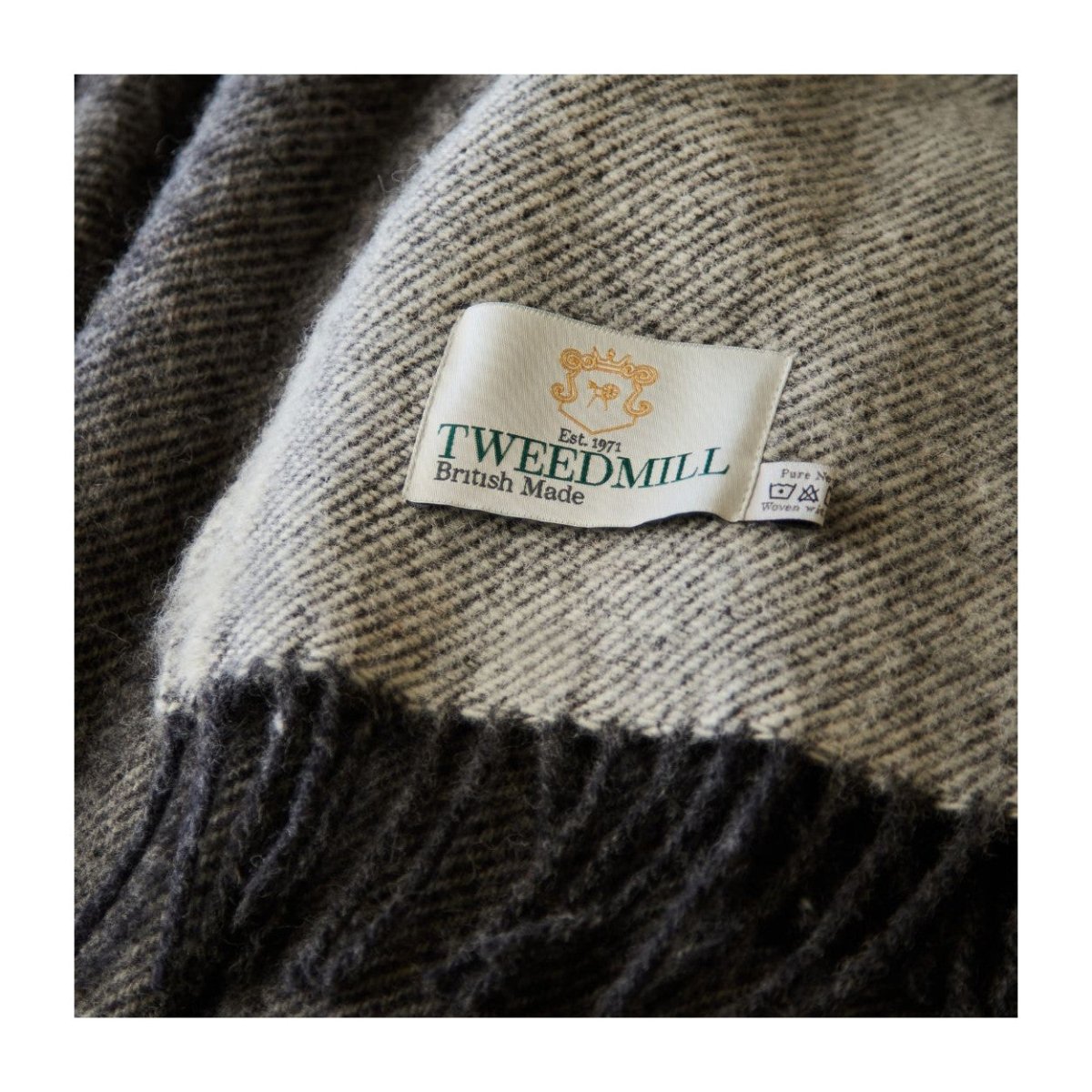 Mood Company - Sprei Paddock Check Charcoal – Pure New Wool – 140x240 - Tweedmill - 506095830622