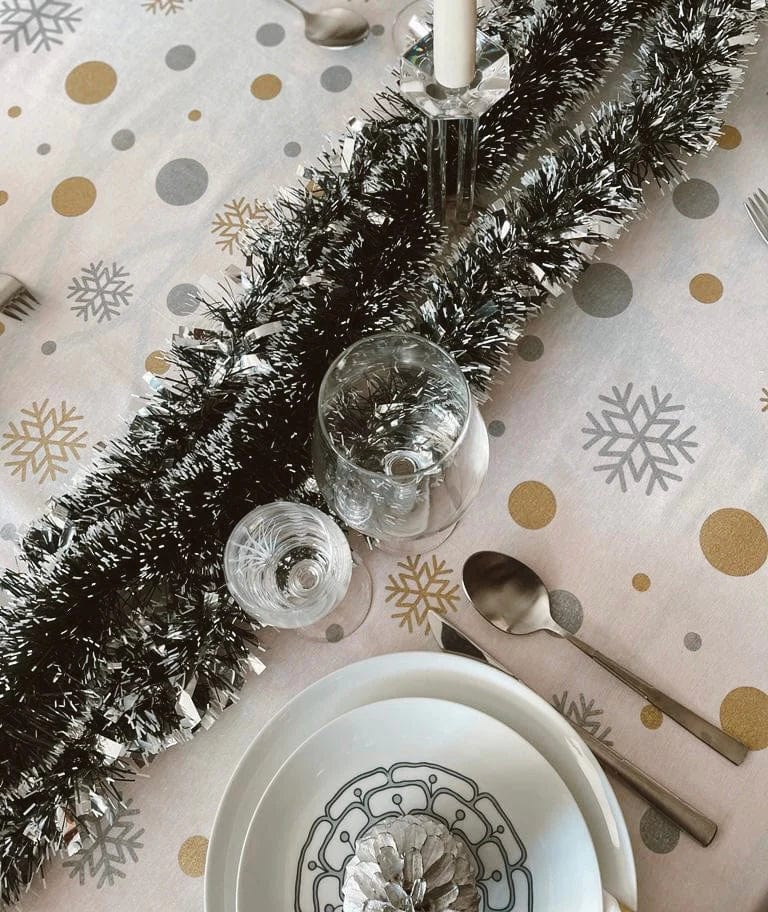 MoodCompanyNL - Tafelkleed Sneeuwvlokje Wit Large - 140x220 - Katoen - Mood Company - 6095637298276