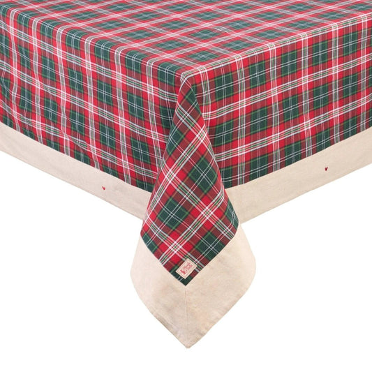 Tafelkleed tartan en beige - 140 x 240 cm - Queen - Nuvole di Stoffa by MoodCompanyNL