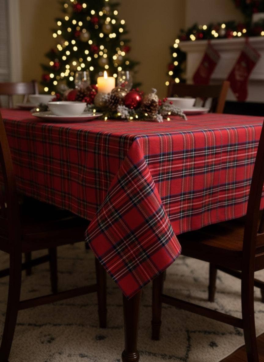 Mood Company - Tafelkleed Tartan Windsor Rood - Katoen/Polyester - Bamar - 