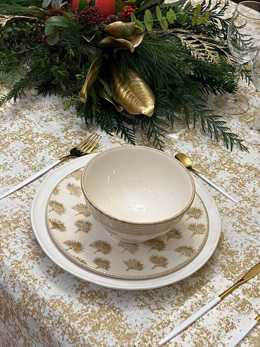 MoodCompanyNL - Tafelkleed Wit met Goud XL - 140x300 - Katoen - Mood Company - 6095632428432