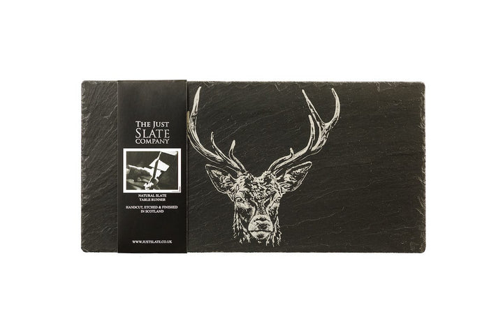 MoodCompanyNL - Tafelloper Edelhert - Gegraveerd - 50x25 - Leisteen - Just Slate Company Scotland - 5060718717770