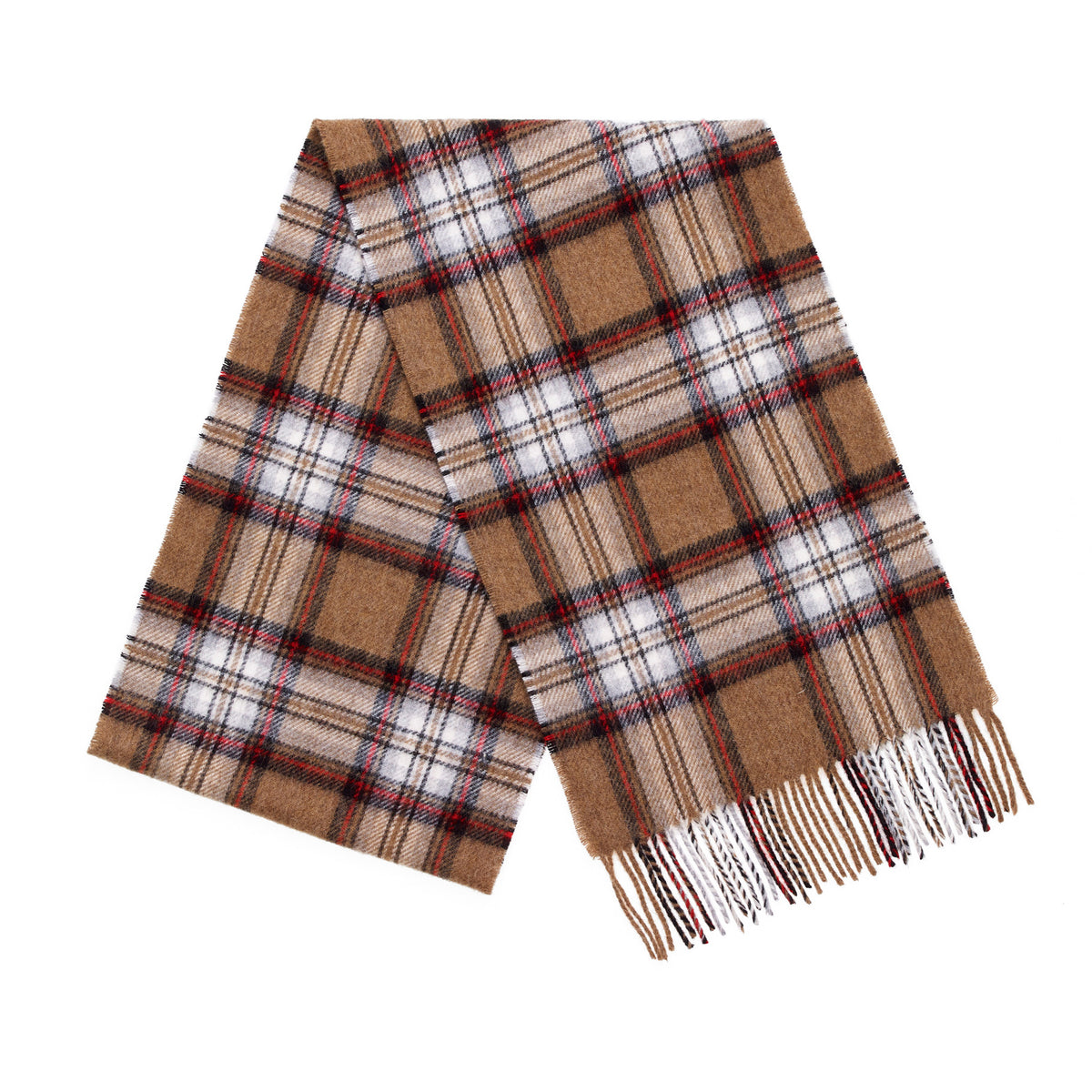Mood Company - Sjaal Tartan Camel Stewart - Merino Lamswol - 25 x 190 - Bronte by Moon