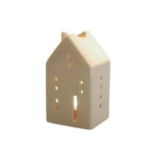 Theelichthouder Huis Beige - Steen - 7,4x6,3x13 cm - Werner Voss by MoodCompanyNL