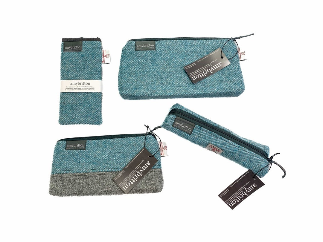MoodCompanyNL - Toilettas Groenblauw - Harris Tweed - Amy Britton - 6095632887895
