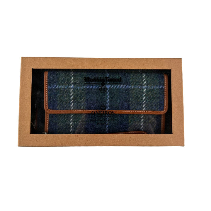 MoodCompanyNL - Travel Wallet Blauw Tartan & Leer | 12 Pasjes & Ritsvak | Das Impex - 5056703020871