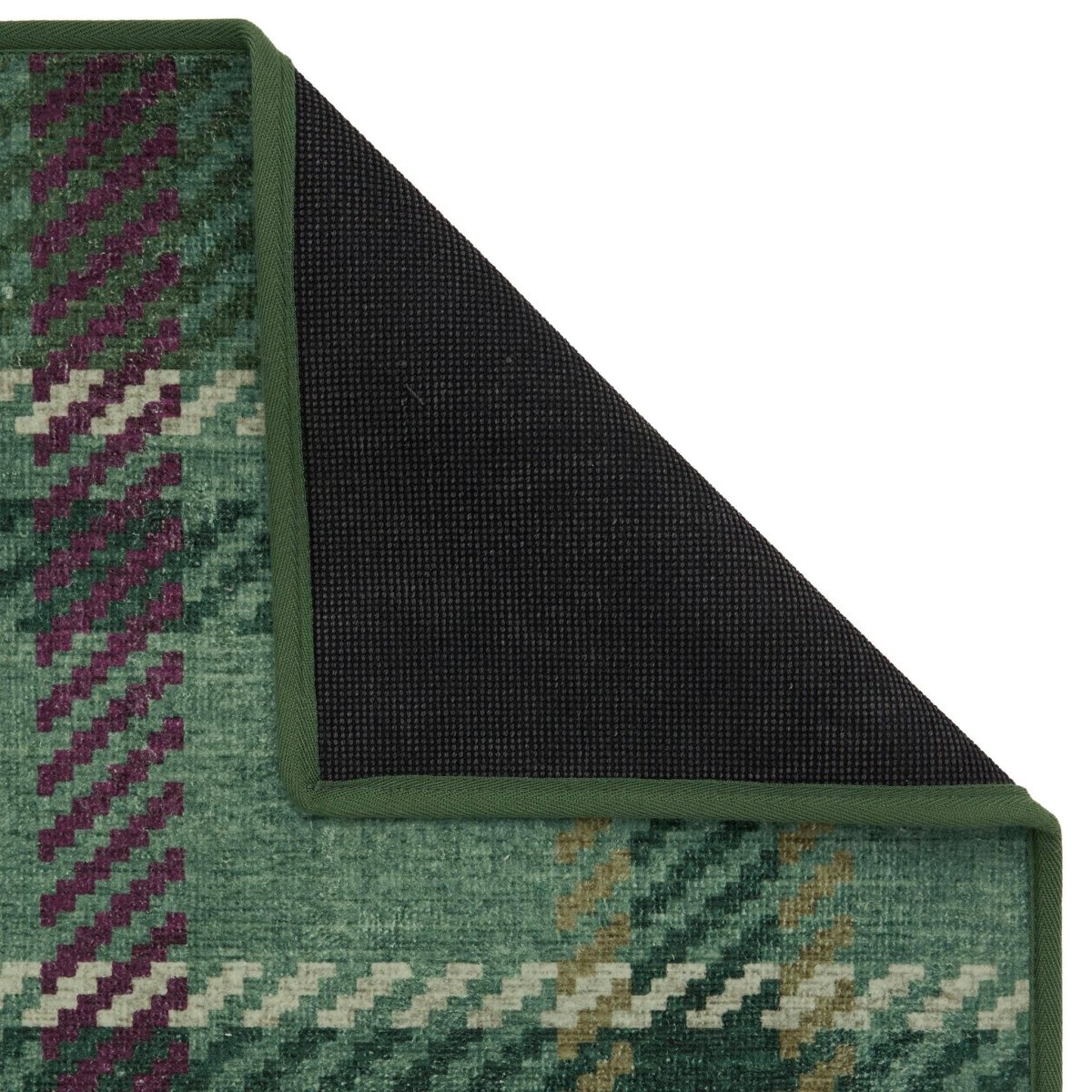 Mood Company - Vloerkleed Isla Smaragdgroen - Wasbaar Gerecycled - 75x220 - Phoenox Textiles UK - 5026134650244
