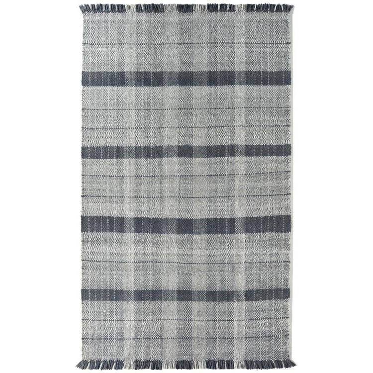 Mood Company - Vloerkleed Origins Highland Check Marineblauw - Gerecycled Polyester - 200x290 - Phoenox Textiles UK - 5026134519886