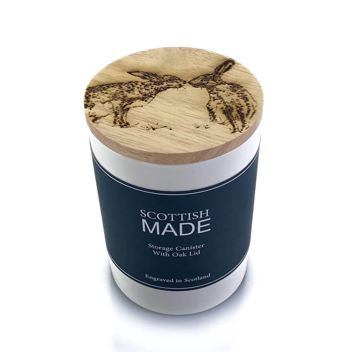 Mood Company - Voorraadpot kussende Hazen Medium - 16x11 - Gegraveerd - Scottish Made - 5060949660030
