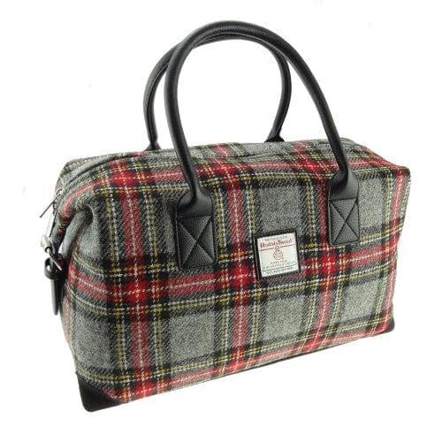 Weekendtas Esk Grijs met Rode Ruit - Harris Tweed - Glen Appin of Scotland by MoodCompanyNL