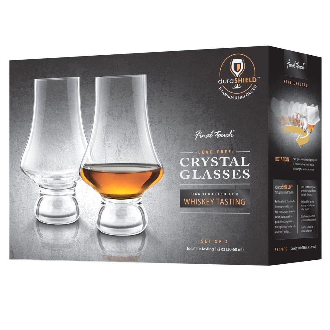 MoodCompanyNL - Whiskyglas set van 2 - 195ml - Loodvrij kristal - Handgemaakt - Final Touch - 0886245012264