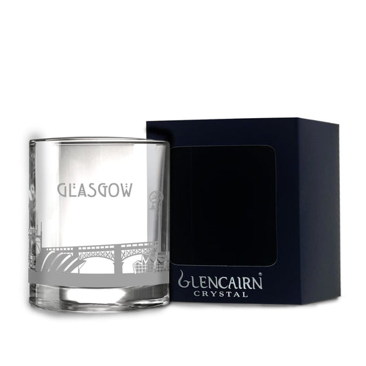 MoodCompanyNL - Whiskyglas Skyline Glasgow - Gegraveerd - Glencairn Crystal Scotland - 6091028318349