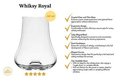Mood Company - Whiskyglas 'Whisky Royal' - 240 ml - 5+1 gratis - Groothandelsverpakking - Mood4Whisky - 6151208856822