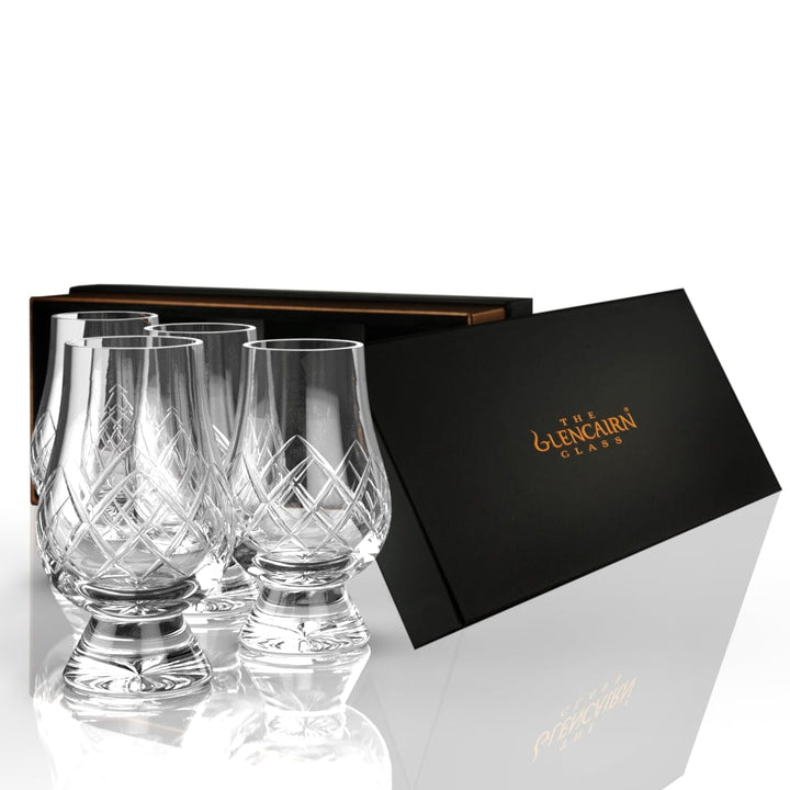 MoodCompanyNL - Whiskyglazen Cut 4 stuks - Geschenkverpakking - Loodkristal - Glencairn Crystal Scotland - 6151215861802