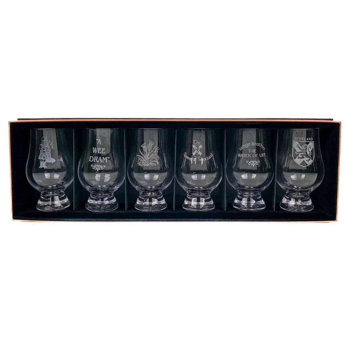 MoodCompanyNL - Whiskyglazen gegraveerd SCOTLAND 6 stuks - Glencairn Crystal Scotland - 6091032834842