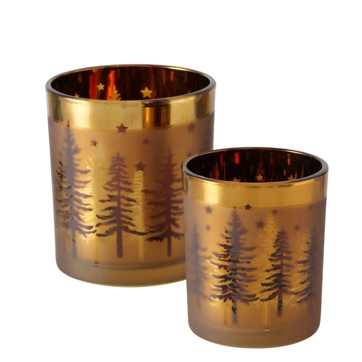 MoodCompanyNL - Windlicht - goud - mat - kerstboommotief - 4066076419906